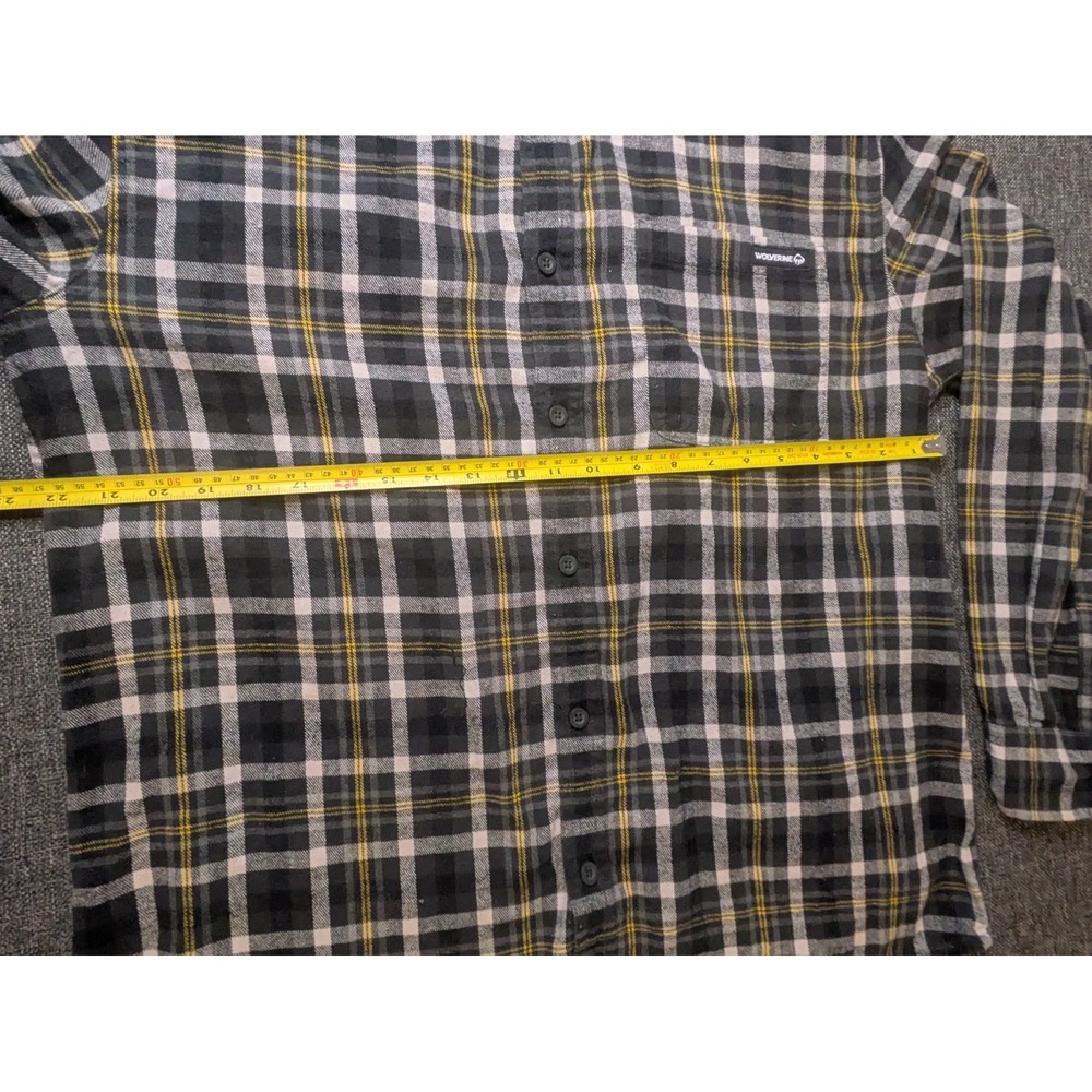 Wolverine Men's Plaid Flannel Shirt Large Button Down Long Sleeve Multi Checker - Picture 6 of 9
